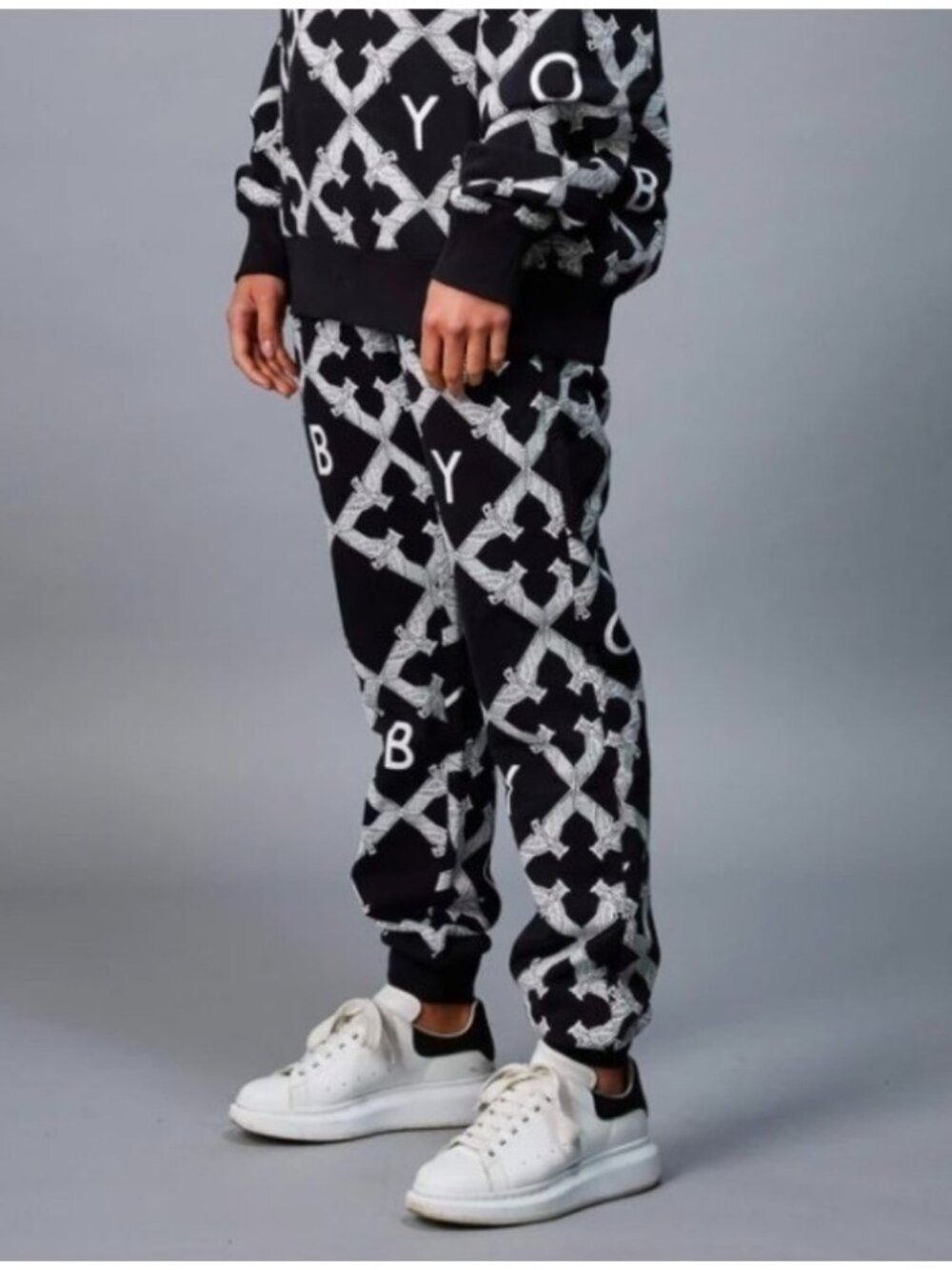 Boy London Rare Monogram Black White Sweat Pants Joggers M